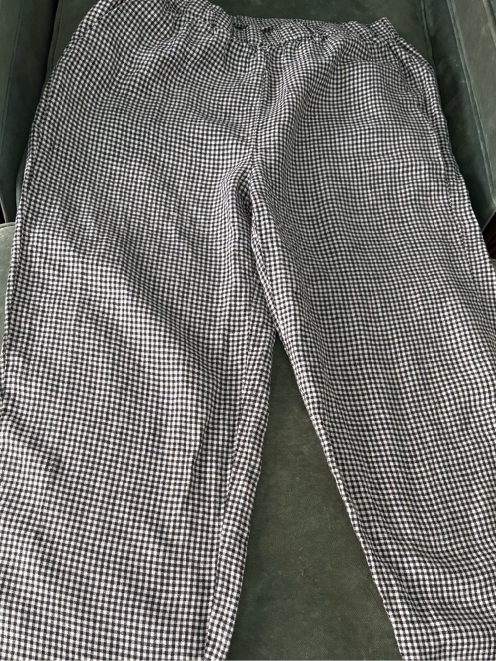 Quince Black and White Gingham Pants